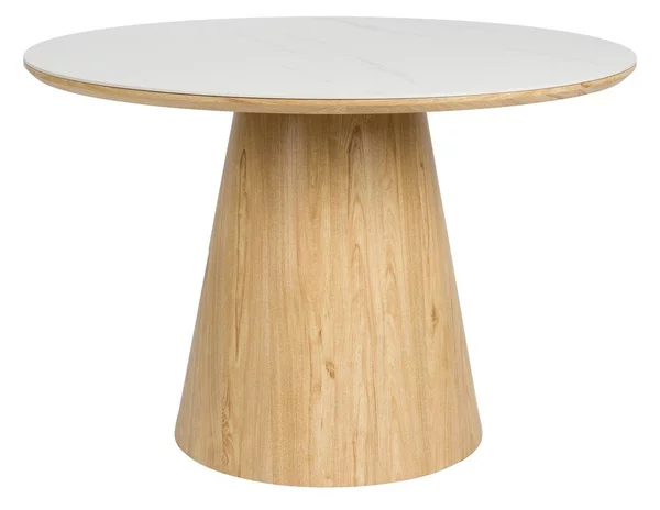 Tavolo da pranzo rotondo con piano in pietra ø 115 cm Almira – White Label