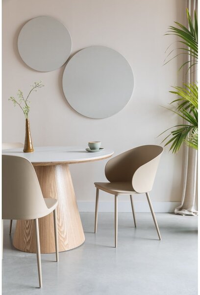 Tavolo da pranzo rotondo con piano in pietra ø 115 cm Almira – White Label