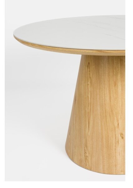 Tavolo da pranzo rotondo con piano in pietra ø 115 cm Almira – White Label