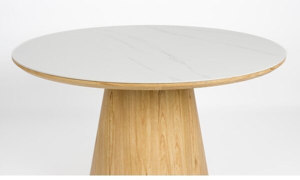 Tavolo da pranzo rotondo con piano in pietra ø 115 cm Almira – White Label
