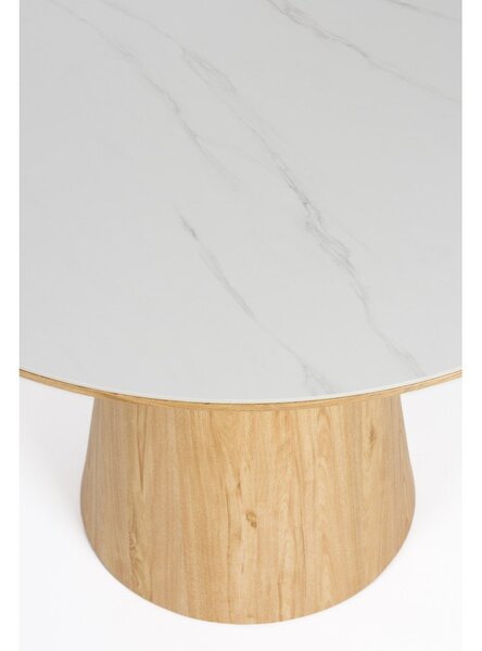 Tavolo da pranzo rotondo con piano in pietra ø 115 cm Almira – White Label