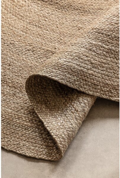 Tappeto rotondo greige in iuta reversibile ø 140 cm Braided – Hanse Home