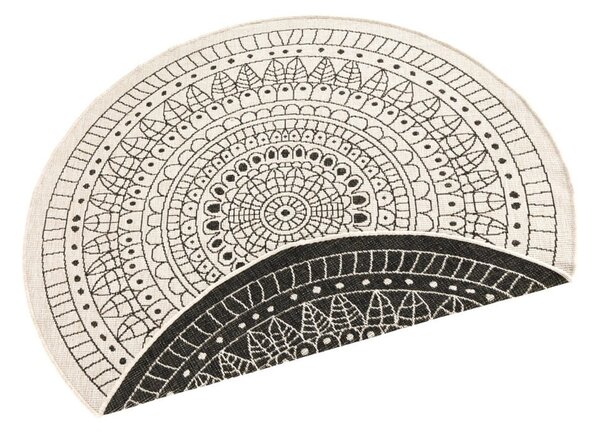 Tappeto da esterno nero e crema, ø 200 cm Porto - NORTHRUGS