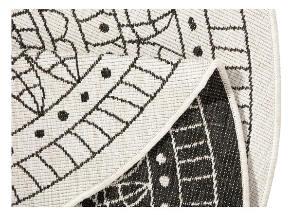 Tappeto da esterno nero e crema, ø 200 cm Porto - NORTHRUGS