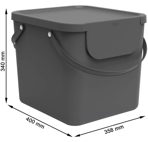Bidone per rifiuti in plastica riciclata 40 l Albula - Rotho
