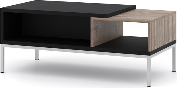 Tavolino Toledo 110x55 cm ROVERE FLAGSTAFF / NERO OPACO - Tavolino - Tavolino con struttura in argento - Tavolino moderno da salotto