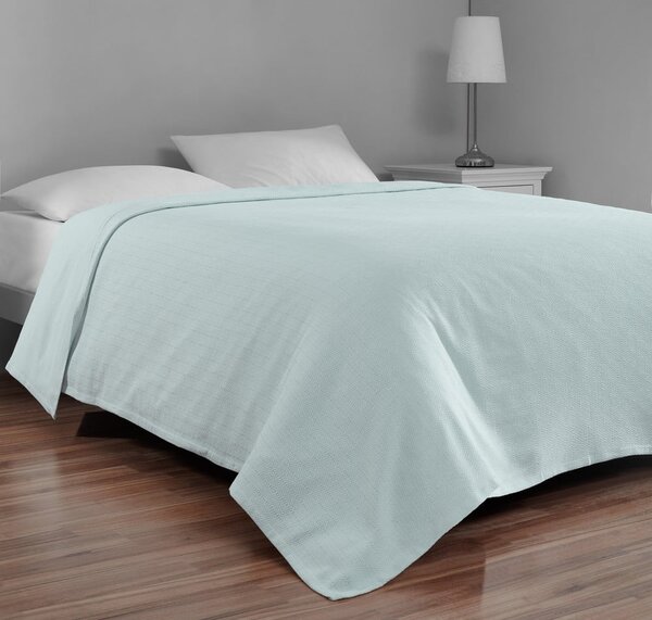 Copriletto in cotone color menta per letto matrimoniale 200x230 cm Serenity - Mijolnir