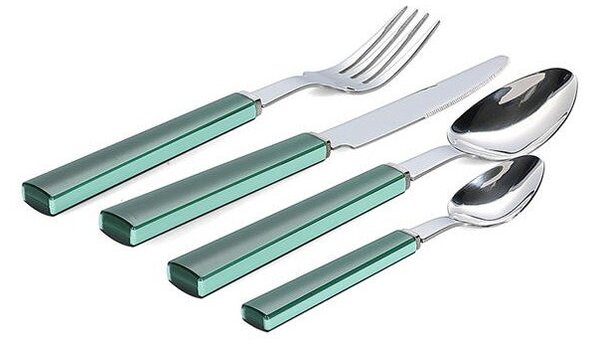 Posate verdi in acciaio inox 16 pz per 4 persone Poppy – ONA
