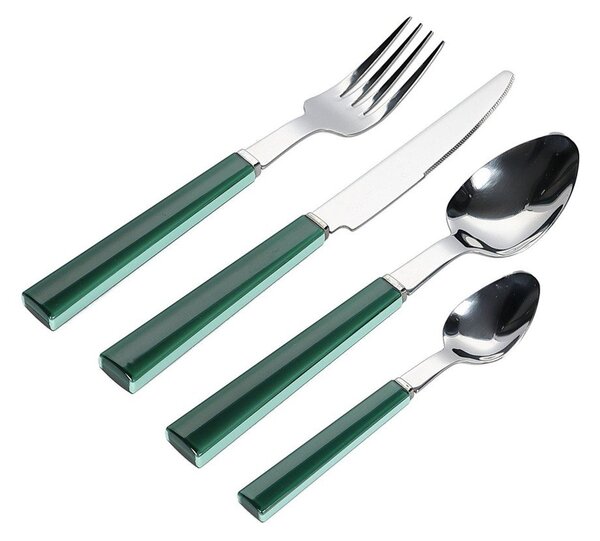 Posate verdi in acciaio inox 16 pz per 4 persone Poppy – ONA