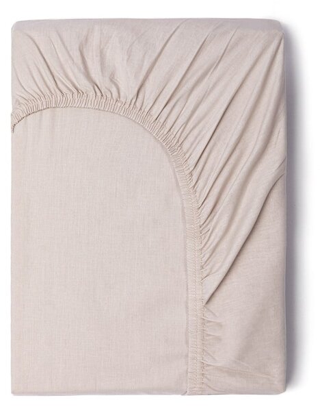 Lenzuolo elastico di cotone beige, 90 x 200 cm - Good Morning