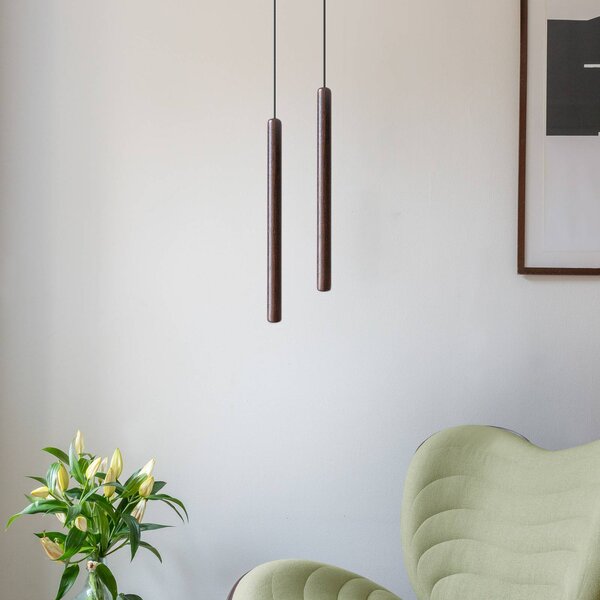 UMAGE Chimes Tall LED a sospensione rovere scuro