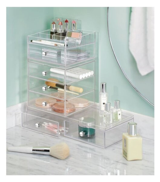 Organizer trasparente con 3 cassetti Cassetti, altezza 18 cm - iDesign