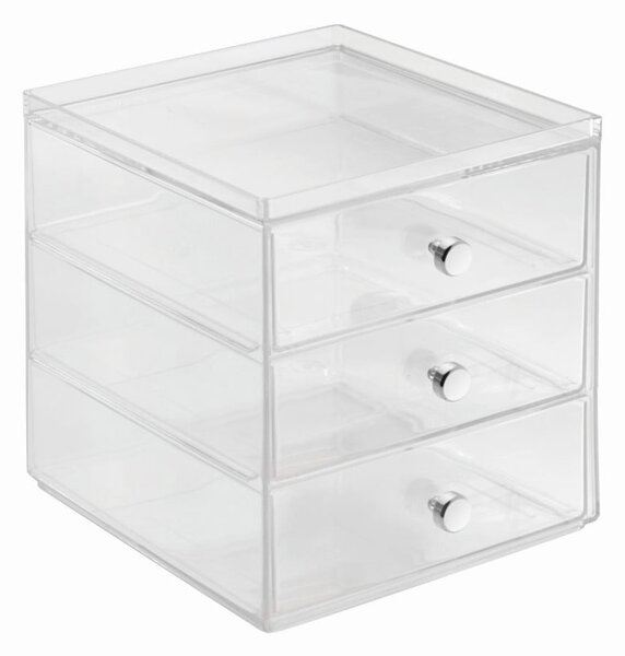 Organizer trasparente con 3 cassetti Cassetti, altezza 18 cm - iDesign