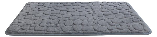 Grigio Tappeto da bagno con memory foam Grigio, 80 x 50 cm Pebbles - Wenko
