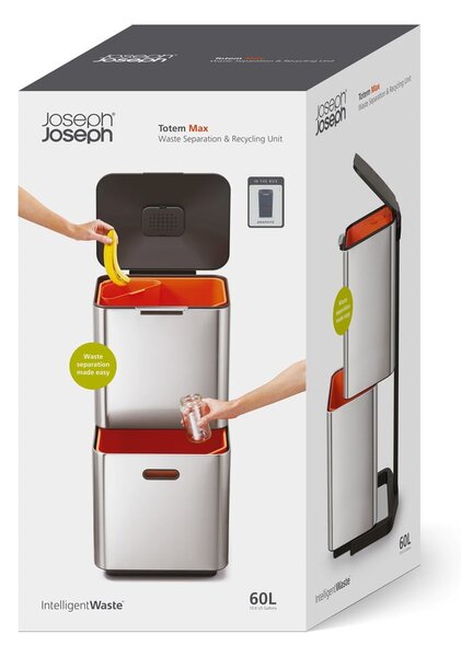 Cestino differenziato grigio grafite Totem Max, 60 l - Joseph Joseph
