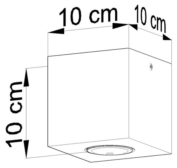 Faretto grigio 10x10 cm Geo – Sollux
