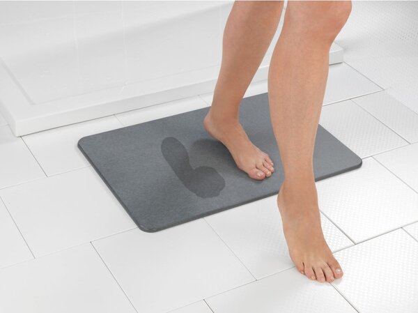 Tappetino da bagno grigio in terra di diatomee 39x60 cm Simi - Wenko