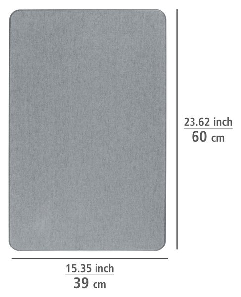 Tappetino da bagno grigio in terra di diatomee 39x60 cm Simi - Wenko