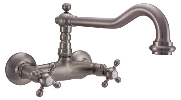 PB Rubinetto da cucina in stile retrò V2721, rubinetto a parete in acciaio inossidabile