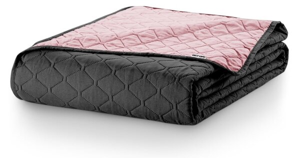 Copriletto bifacciale in microfibra rosa e nero, 200 x 220 cm Axel - DecoKing