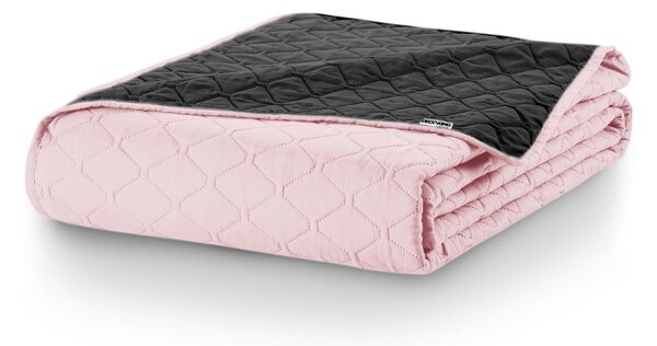Copriletto bifacciale in microfibra rosa e nero, 200 x 220 cm Axel - DecoKing