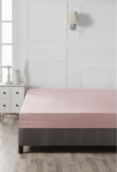 Lenzuolo rosa in cotone elasticizzato 160x200 cm - Mijolnir