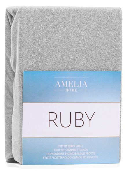 Lenzuolo con angoli grigio chiaro in terry 140x200 cm Ruby – Restilo