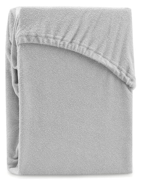 Lenzuolo con angoli grigio chiaro in terry 140x200 cm Ruby – Restilo