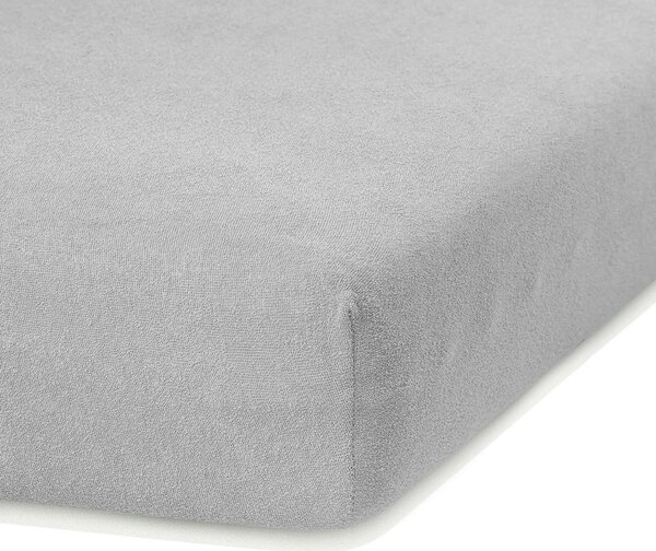 Lenzuolo con angoli grigio chiaro in terry 140x200 cm Ruby – Restilo
