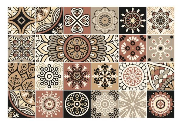 Set di 24 adesivi murali Piastrelle adesive, 10 x 10 cm Piura - Ambiance