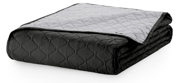 Copriletto reversibile in microfibra nera e grigia , 220 x 240 cm Axel - DecoKing