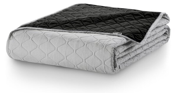 Copriletto reversibile in microfibra nera e grigia , 220 x 240 cm Axel - DecoKing