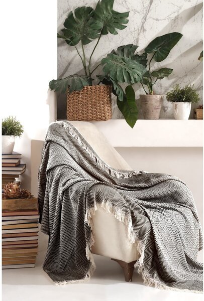 Copriletto nero/beige 170x210 cm Etnik – Mijolnir