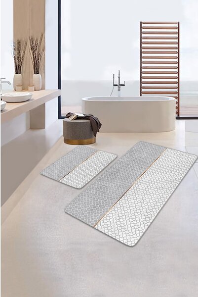 Tappetini da bagno grigi in set da 2 100x60 cm - Minimalist Home World