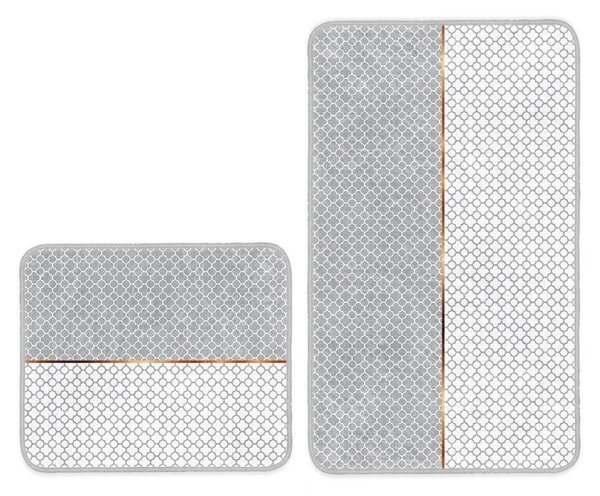 Tappetini da bagno grigi in set da 2 100x60 cm - Minimalist Home World