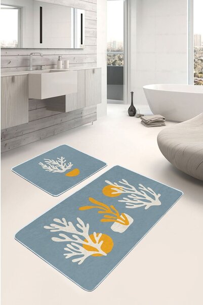 Tappetini da bagno blu in set da 2 100x60 cm - Minimalist Home World