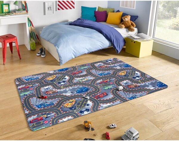 Tappeto da gioco per bambini blu 160x240 cm Race Track – Hanse Home