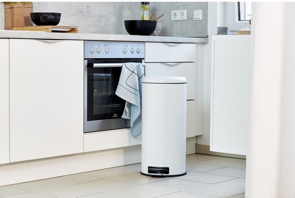 Bidone per rifiuti in acciaio bianco da 30 l Leman - Wenko