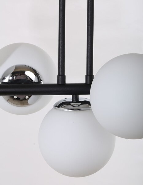 Lampada da soffitto bianca e nera con paralume in vetro ø 15 cm Sail - Squid Lighting