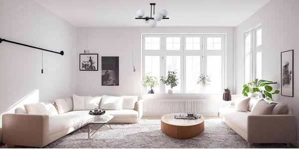 Lampada da soffitto bianca e nera con paralume in vetro ø 15 cm Sail - Squid Lighting