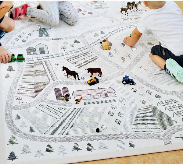 Tappeto per bambini bifacciale bianco, 160 x 230 cm Ülejõe - Narma