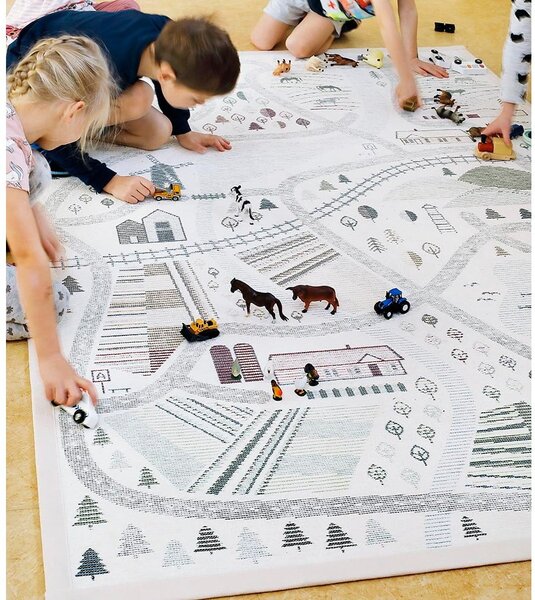 Tappeto per bambini bifacciale bianco, 160 x 230 cm Ülejõe - Narma