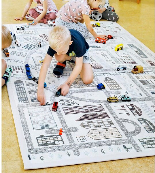 Tappeto per bambini bifacciale bianco, 160 x 230 cm Ülejõe - Narma