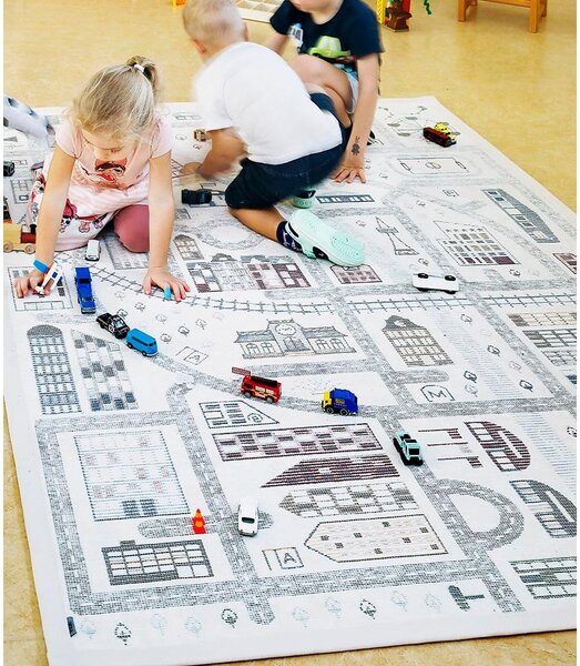 Tappeto per bambini bifacciale bianco, 160 x 230 cm Ülejõe - Narma