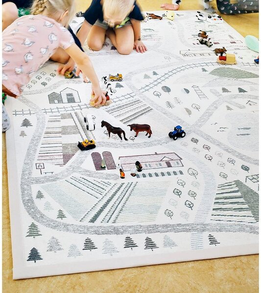 Tappeto per bambini bifacciale bianco, 160 x 230 cm Ülejõe - Narma