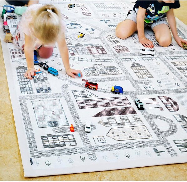 Tappeto per bambini bifacciale bianco, 160 x 230 cm Ülejõe - Narma