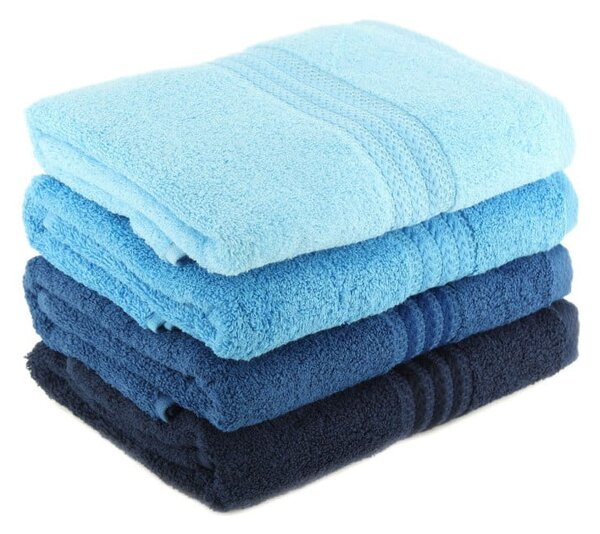 Set di 4 asciugamani in cotone blu Sky, 70 x 140 cm Rainbow - Foutastic