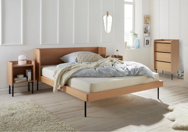 Comodino colore naturale in rovere con ripiani Wrap - Bonami Selection
