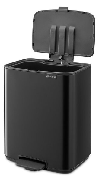 Cestino per la spazzatura nero opaco in acciaio con pedale 12 l Bo – Brabantia
