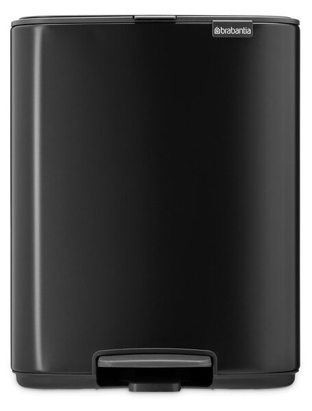 Cestino per la spazzatura nero opaco in acciaio con pedale 12 l Bo – Brabantia